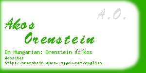 akos orenstein business card